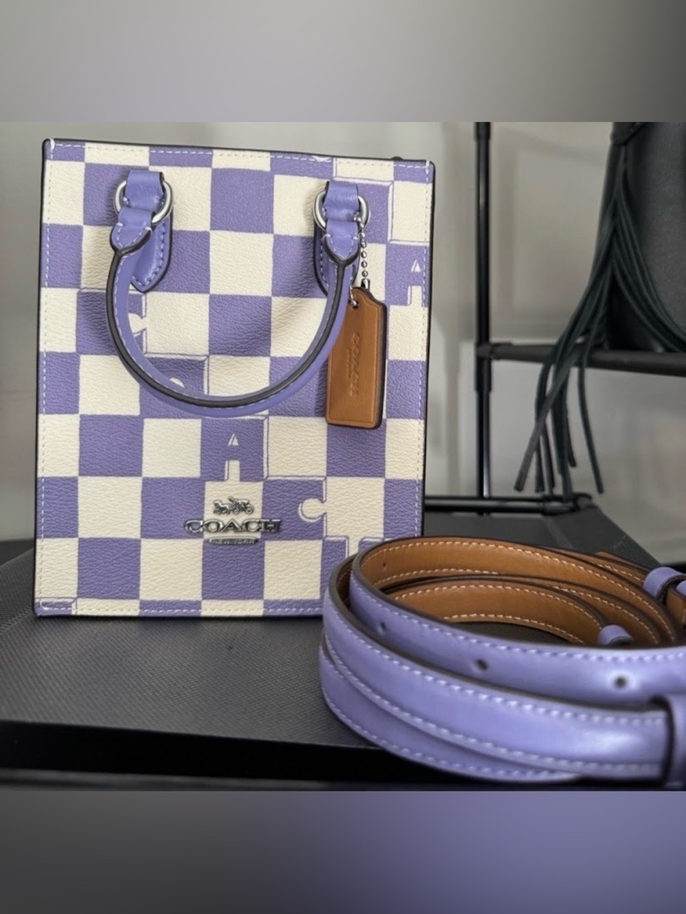 Coach North South Mini Tote in Checkerboard Print (Style #CR180) – NWOT
